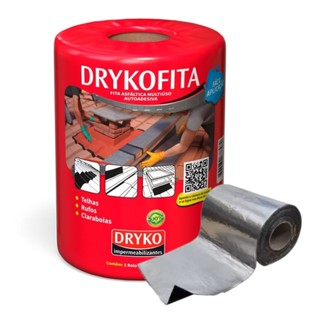 Fita Manta Asfaltica Auto Adesiva Impermeabilizante Vedatudo 20cm X 10m Dryko Multiuso Reparos Rolo Tapa Goteiras Telhas