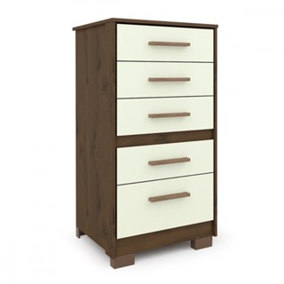 Comoda Gaveteiro Primacy 5 Gavetas Cappuccino com Off White Batrol