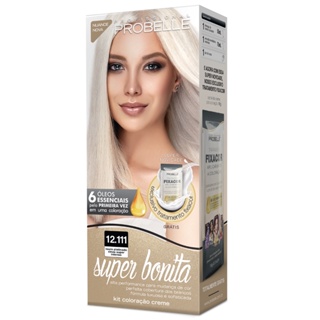 Coloração Super Bonita 50G. - 12.111 Louro Platinado Cinza Super Intenso- Probelle em Oferta na Shopee