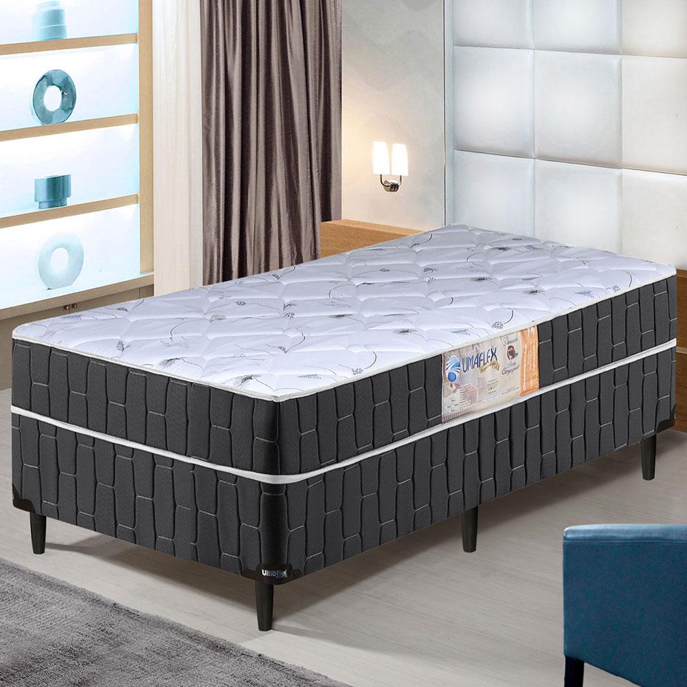 Cama Box Solteiro Conjugado Granada Umaflex Preto / Branco Flor em Oferta na Shopee