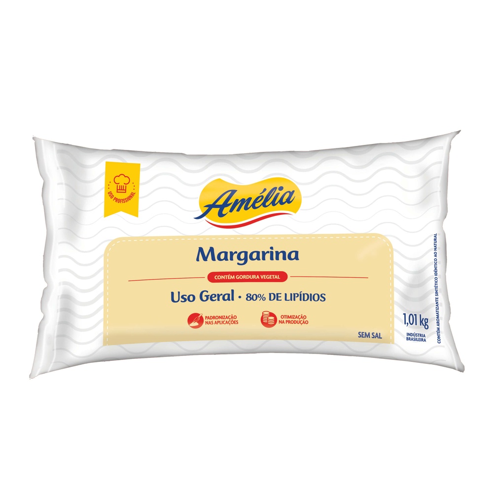 MARGARINA USO GERAL 80% SEM SAL AMÉLIA 1,010KG - VIGOR em Oferta na Shopee