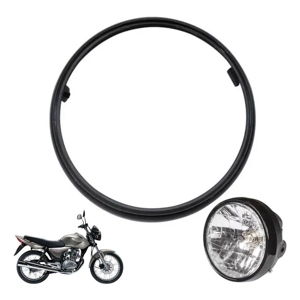 Aro Farol Honda Titan Fan 150 Titan Fan 125 Até 2013 Material Ferro Resistente