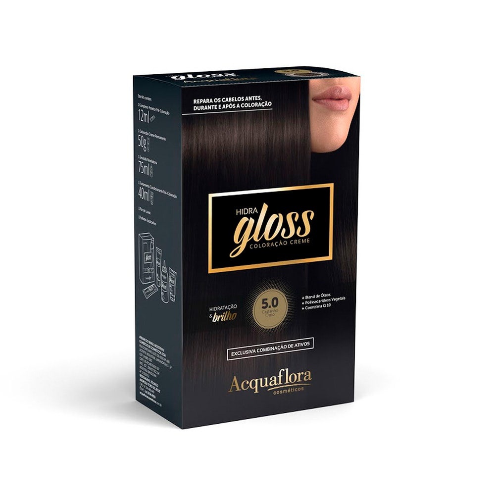 Tintura Acquaflora Hidra Gloss 50 Castanho Claro em Oferta na Shopee