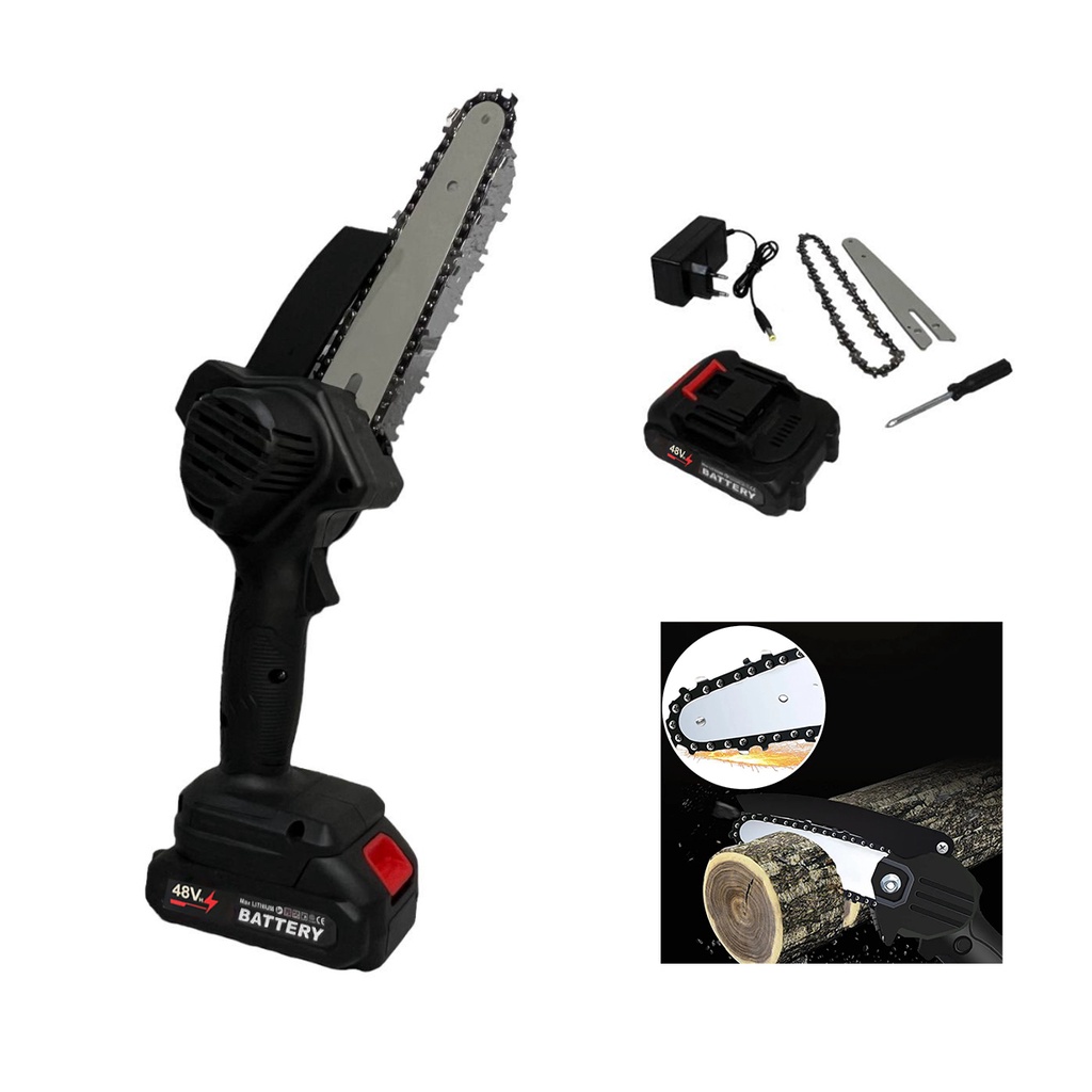 Mini Motosserra Elétrica Potente 48V