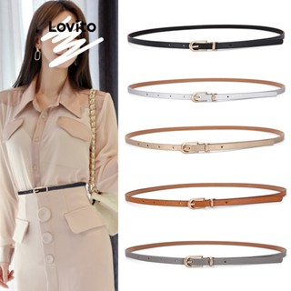 Lovito Casual Cinto Feminino Simples Fino Versátil LFA11252
