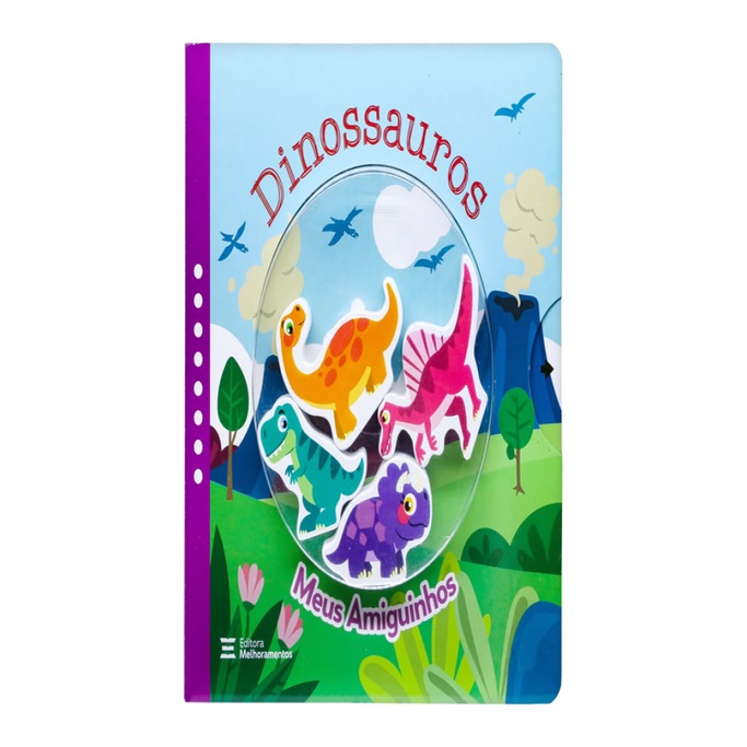 DINOSSAUROS (LIVRO + 4 PERSONAGENS DE MADEIRA) MEUS AMIGUINHOS