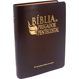 Bíblia do Pregador Pentecostal ARC | TAMANHO MÉDIO | Letra Normal | Índice | Luxo marrom em Oferta na Shopee