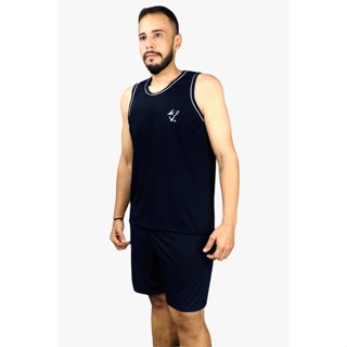 Pijama Masculino Regata De verão Curto de dormir confotável Com Short