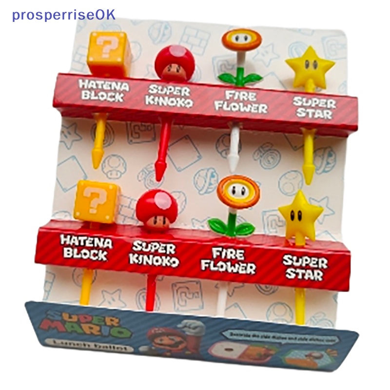 [newpros] 8 Peças Garfo De FrutasDe Qualidade Alimentar Desenho Animado Bolo Infantil Palito Bento Almoço Ac