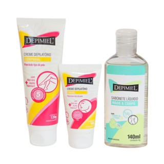 Kit Creme Depilação Corpo Rosto E Sabonete Líquido Depimiel