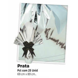 25 Embalagem Folha Metalizada Ovo De Páscoa Prata 69x89 Luckyfest em Oferta na Shopee