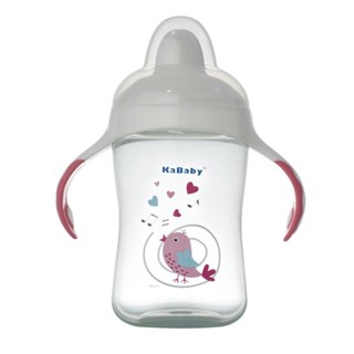 Copo Pássaro Bico Rígido Bebê Com Alça Rosa 300Ml