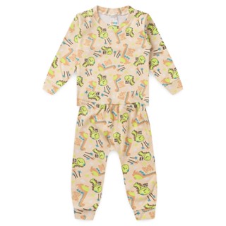 Conjunto Dino Baby Longo - Suedine 100% algodão Estampado
