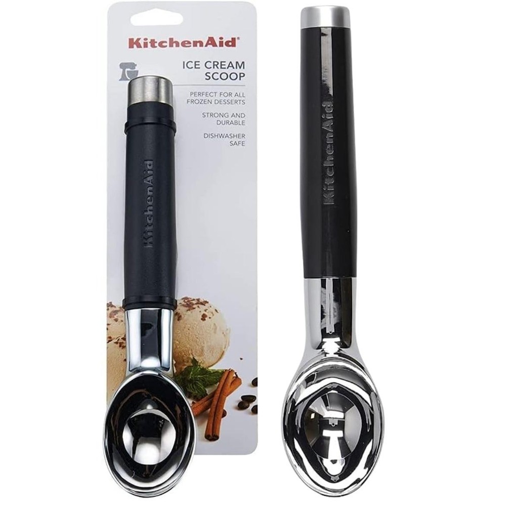 Colher Concha de Sorvete Preta Kitchenaid Ideal Alimentos Gelados Cozinha Sobremesa
