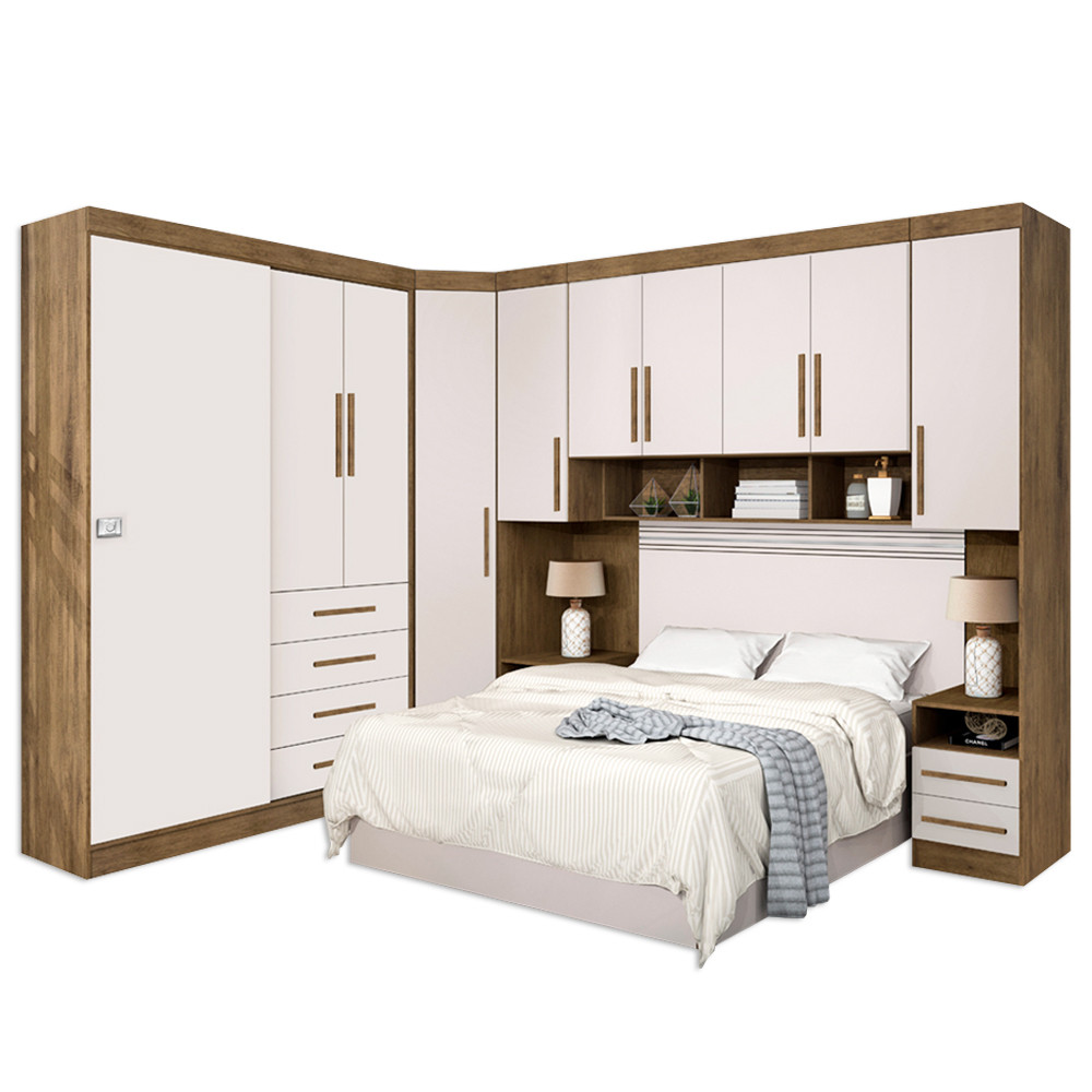 Dormitório Completo Georgia J&A Para Cama Box 1,58M Casal em Oferta na Shopee