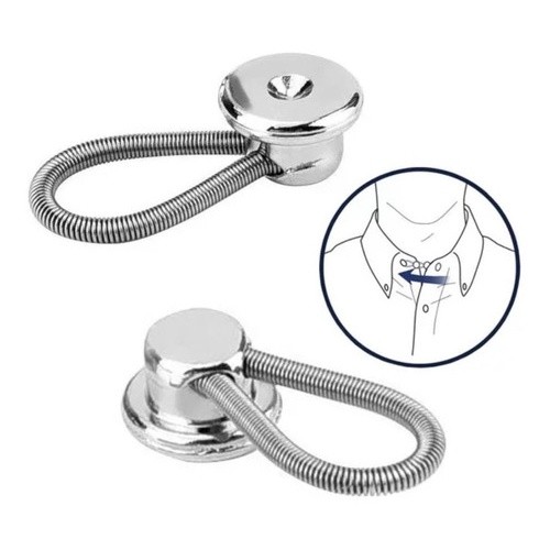 Botão Alargador Extensor Colarinho Camisa Em Aço Inoxidável