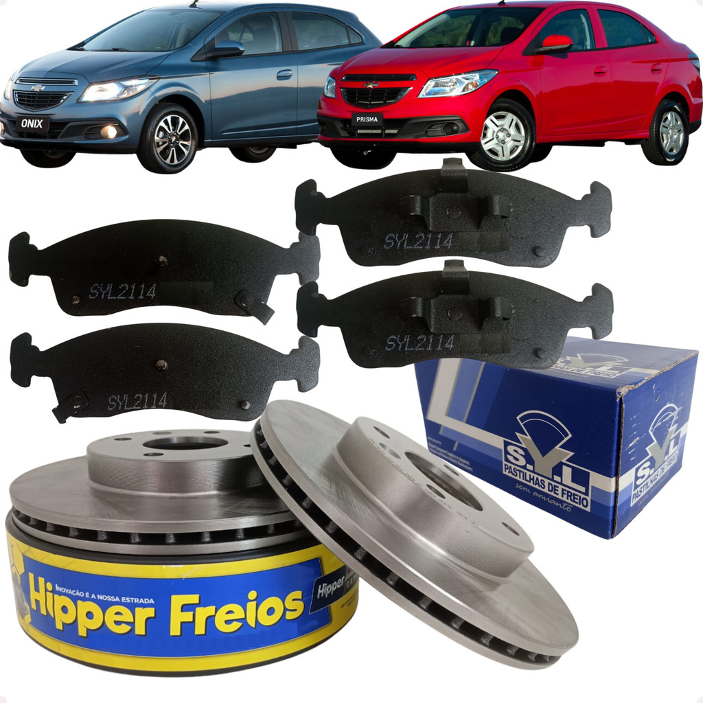 Kit Disco Pastilha Freio Dianteiro Onix Prisma 2013 2014 2015 2016 2017 2018 2019 em Oferta na Shopee
