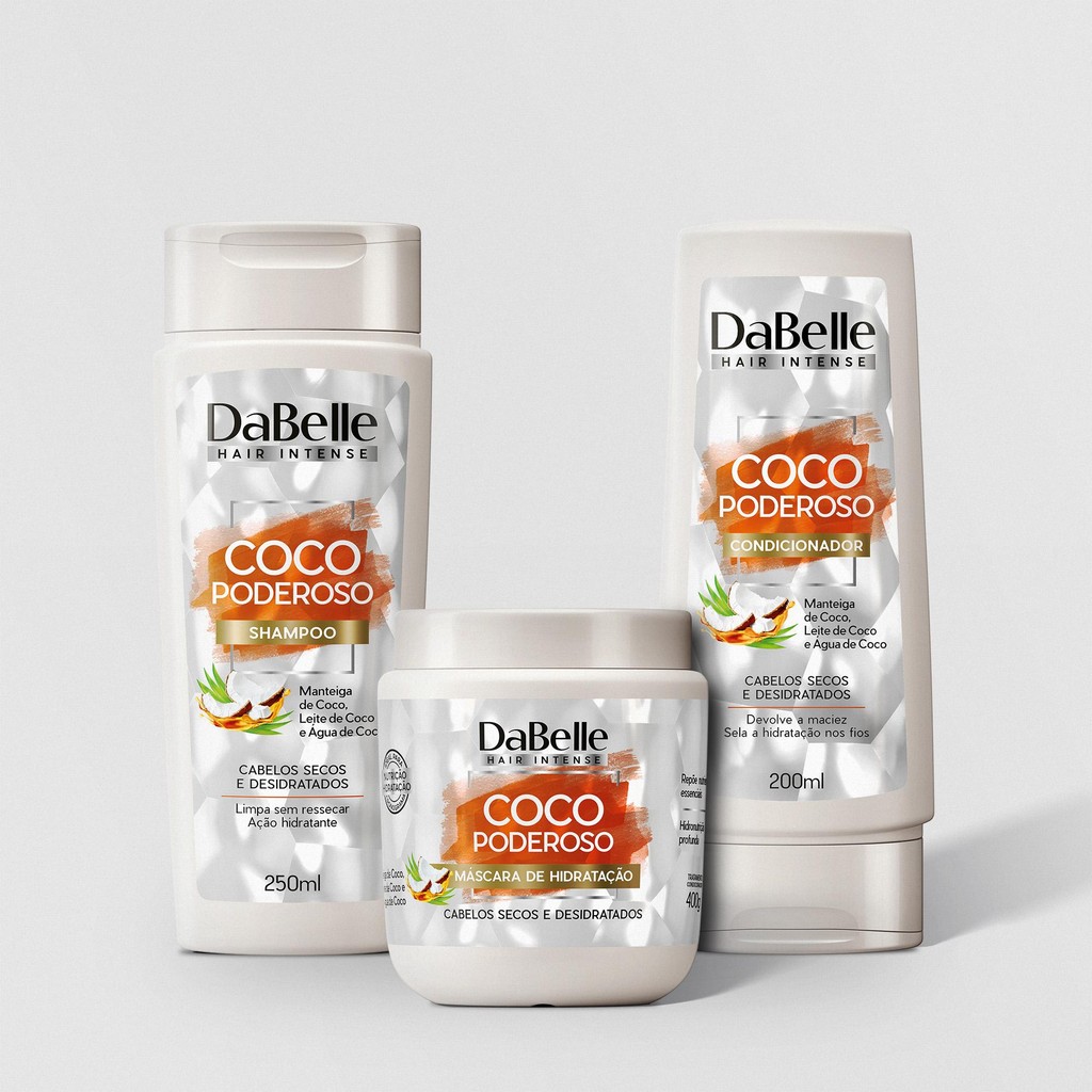 DaBelle Kit Básico Máscara 400g 3 Produtos - Coco Poderoso - Beauty