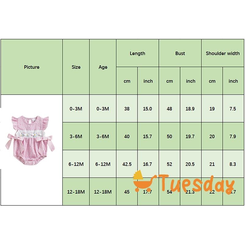 Terça-Feira-Bebê Meninas Roupas De Páscoa Coelho Bordado Xadrez Dois Bowknot Manga Mosca Macacão De Verão