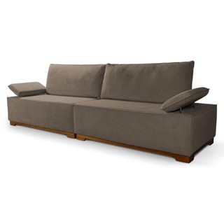 Sofá Living Braço Articulado Deluxe 2,00m Bouclê Marrom em Oferta na Shopee