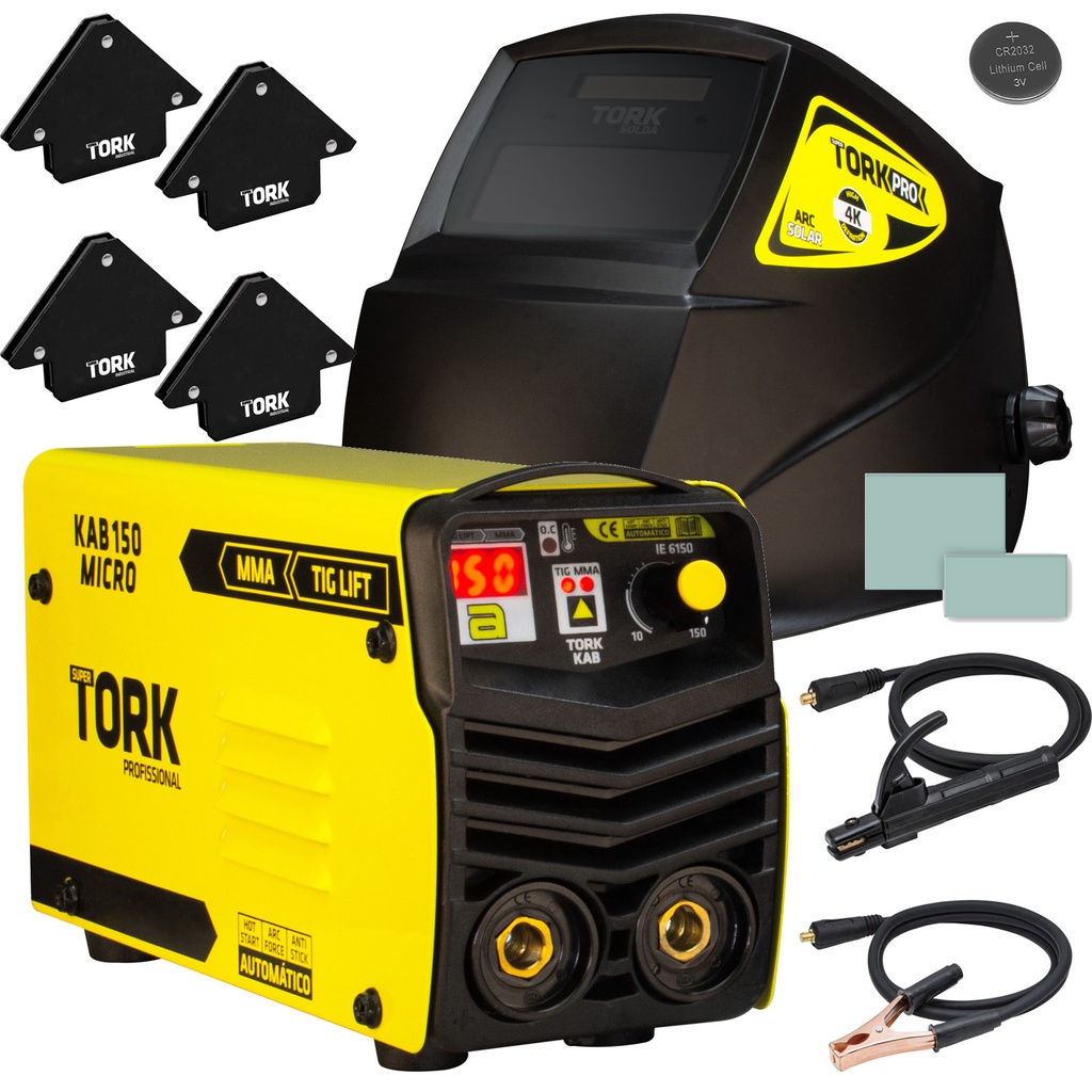 Inversor Solda 150A Tig Lift MMA 220v Máscara Automática 4k Esquadro - Home & Living