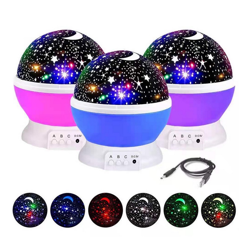 Mini Projetor Luminária Abajur Infantil Céu Estrelado Lua Galaxy Projetor Estrela HX612