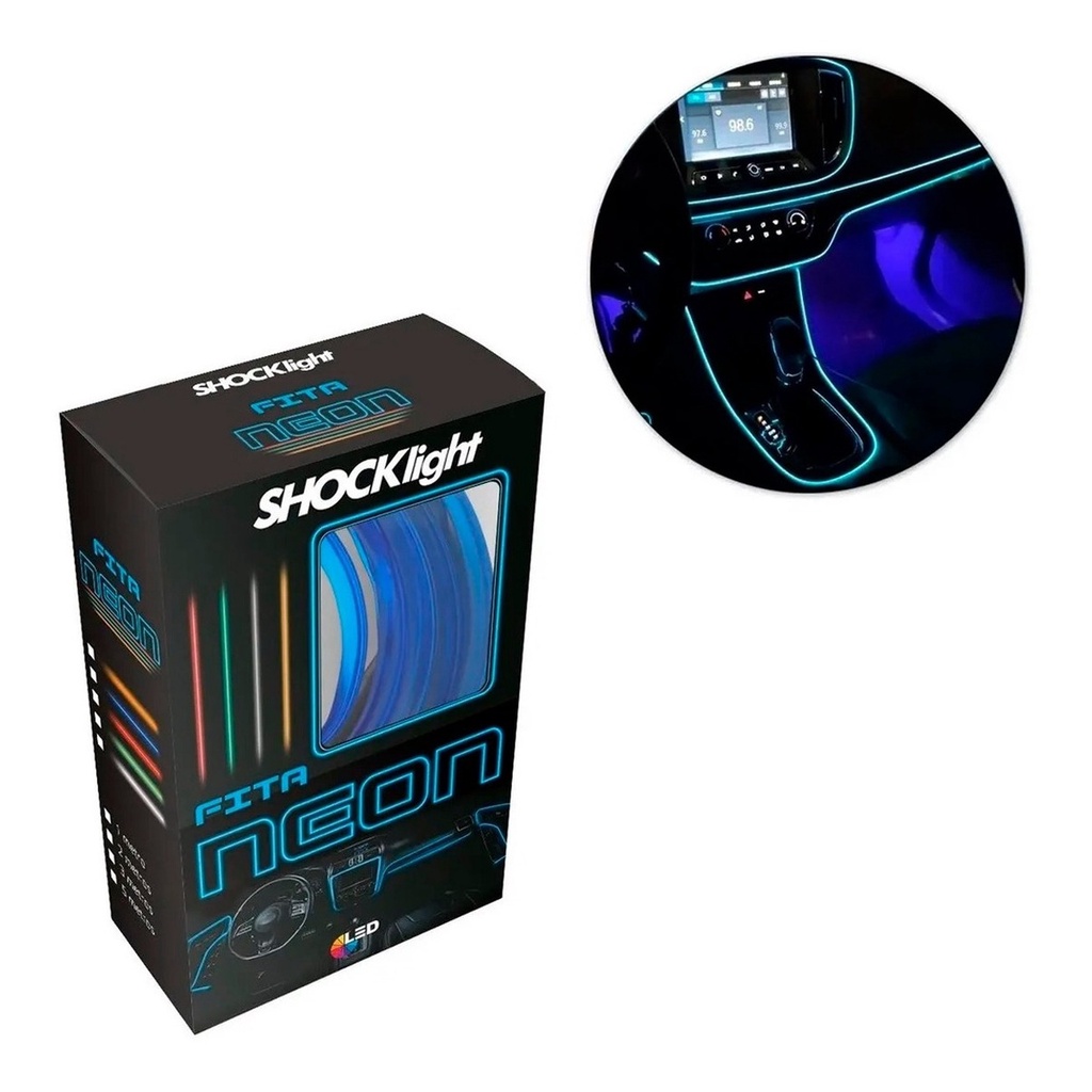 Fita De Led Luz Interna Neon Painel Carro 5m Metros Tunning Azul