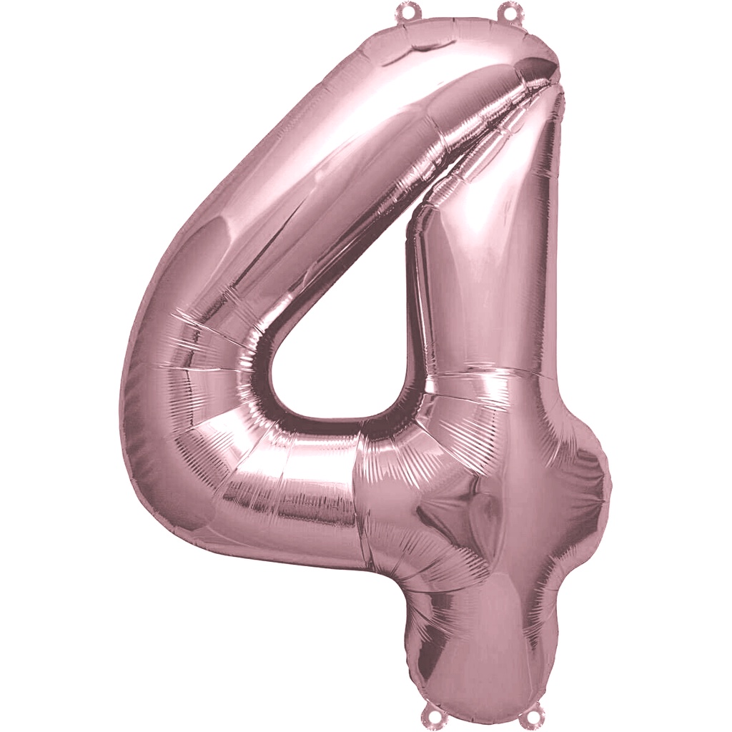 Bexiga Balão Metalizado 30 Polegadas 75cm Rosé Gold Número 4 em Oferta na Shopee