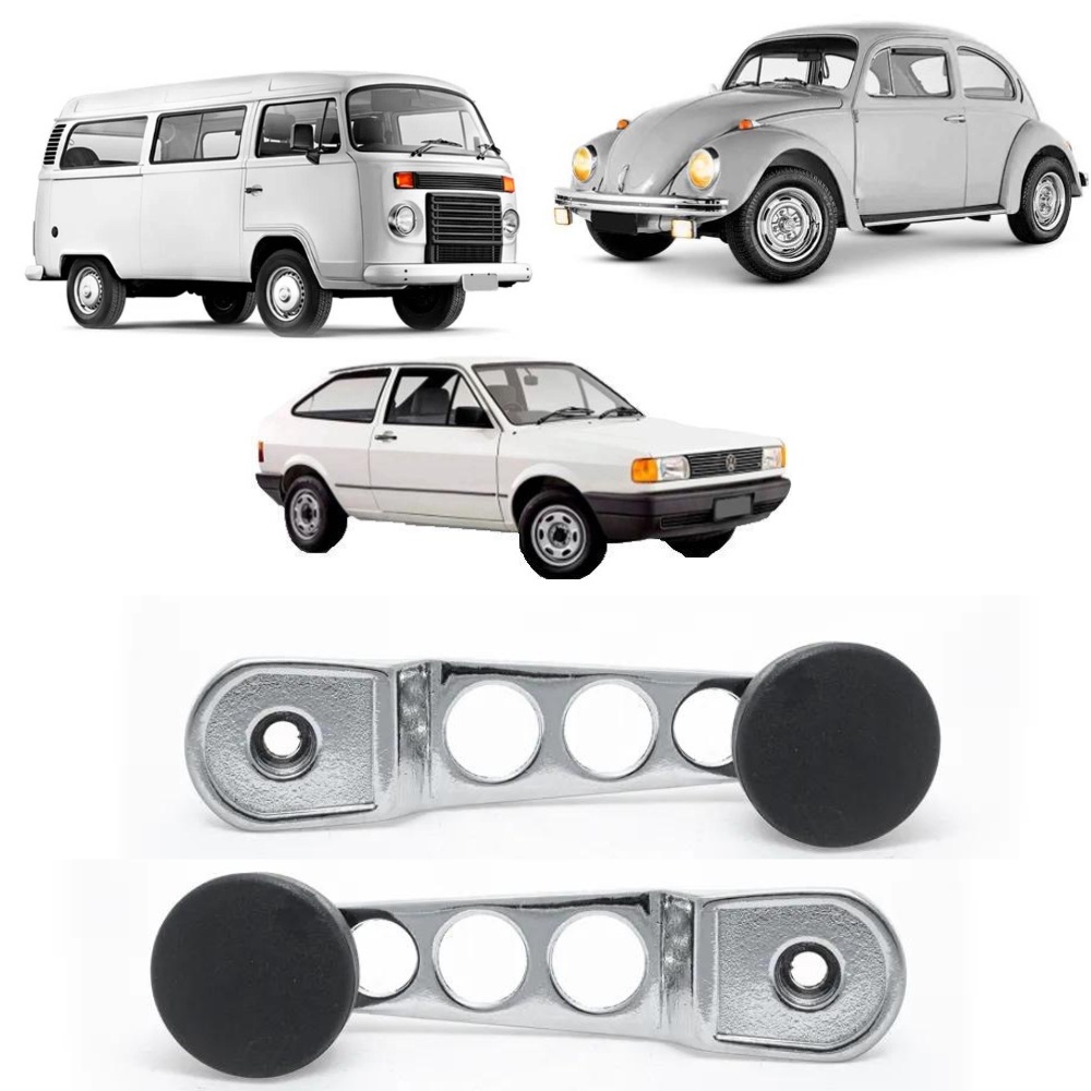Kit 2 Manivelas Cromada Sport Vidro Fusca Brasília Gol Kombi em Oferta na Shopee