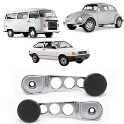 Kit 2 Manivelas Cromada Sport Vidro Fusca Brasília Gol Kombi
