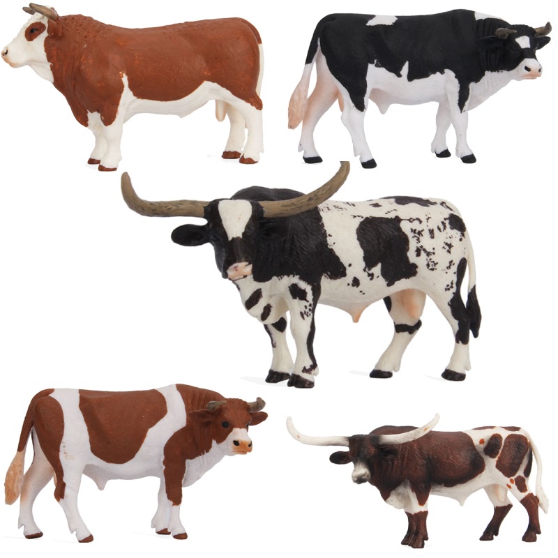 Conjunto De Modelos Sólidos Realistas De Animais Brinquedos De Fazenda Figurino De Vaca Presente De Decoração