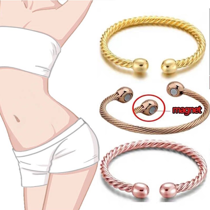 Pulseira De Torção Magnética Vintage Aberta Manguito Joias Minimalistas Para Mulheres