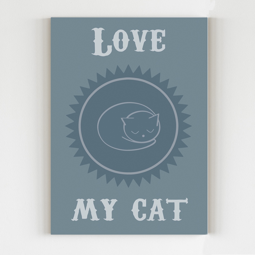 Placa decorativa love my cat amo meu gato pai de pet