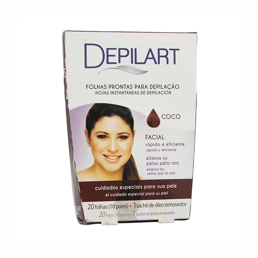 Folhas Prontas Para Depilação Facial Depilart Coco 10Fls em Oferta na Shopee