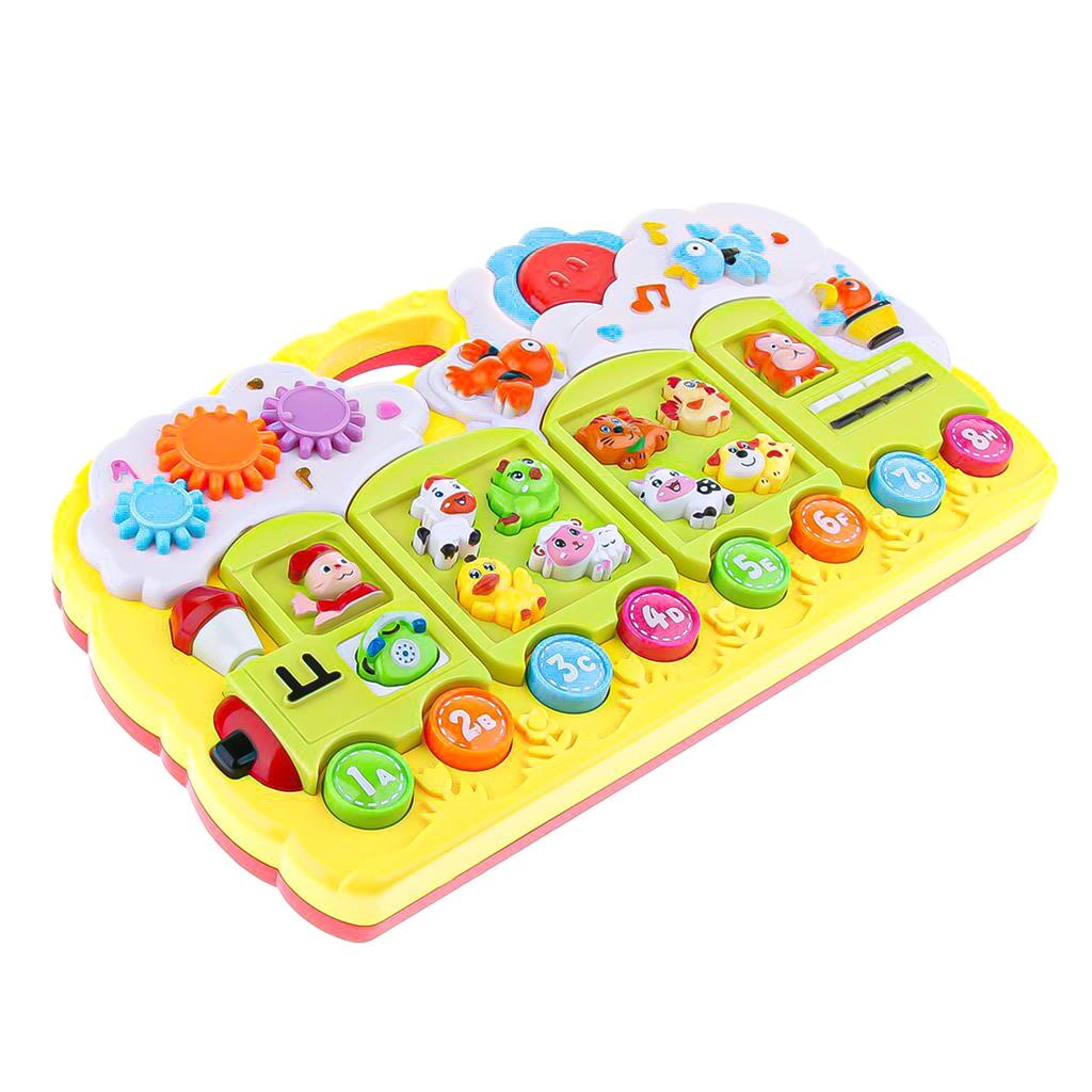 Teclado Musical Trenzinho Infantil Animais Didatico Educativo Com Som E Luz - Dm Toys — imagem 2 de 2