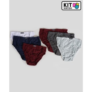 Kit 3 Cuecas Slip Masculinas Cores Sortidas Tamanho G