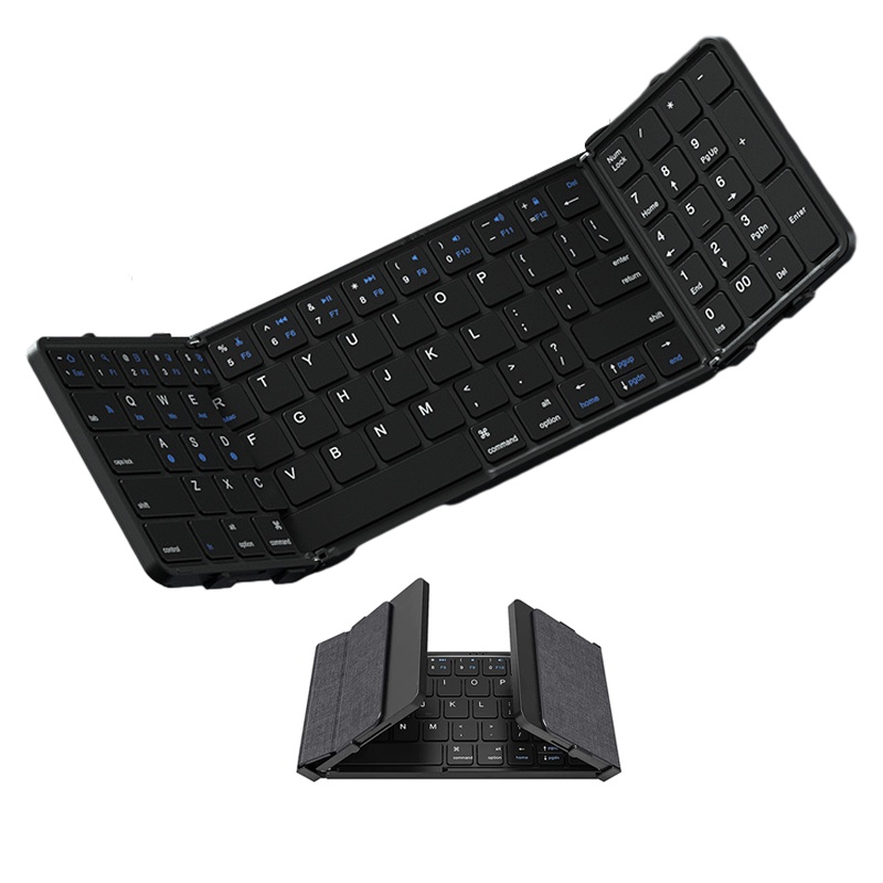 Jomaa Teclado Bluetooth Dobrável Com Numérico Tamanho Completo Sem Fio Recarregável De Viagem Para Telefone Tablet