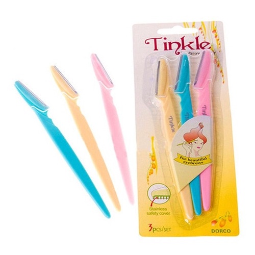 3Pcs Lâmina de aço inoxidável Rosto Sobrancelha Depilação Navalha em Oferta na Shopee
