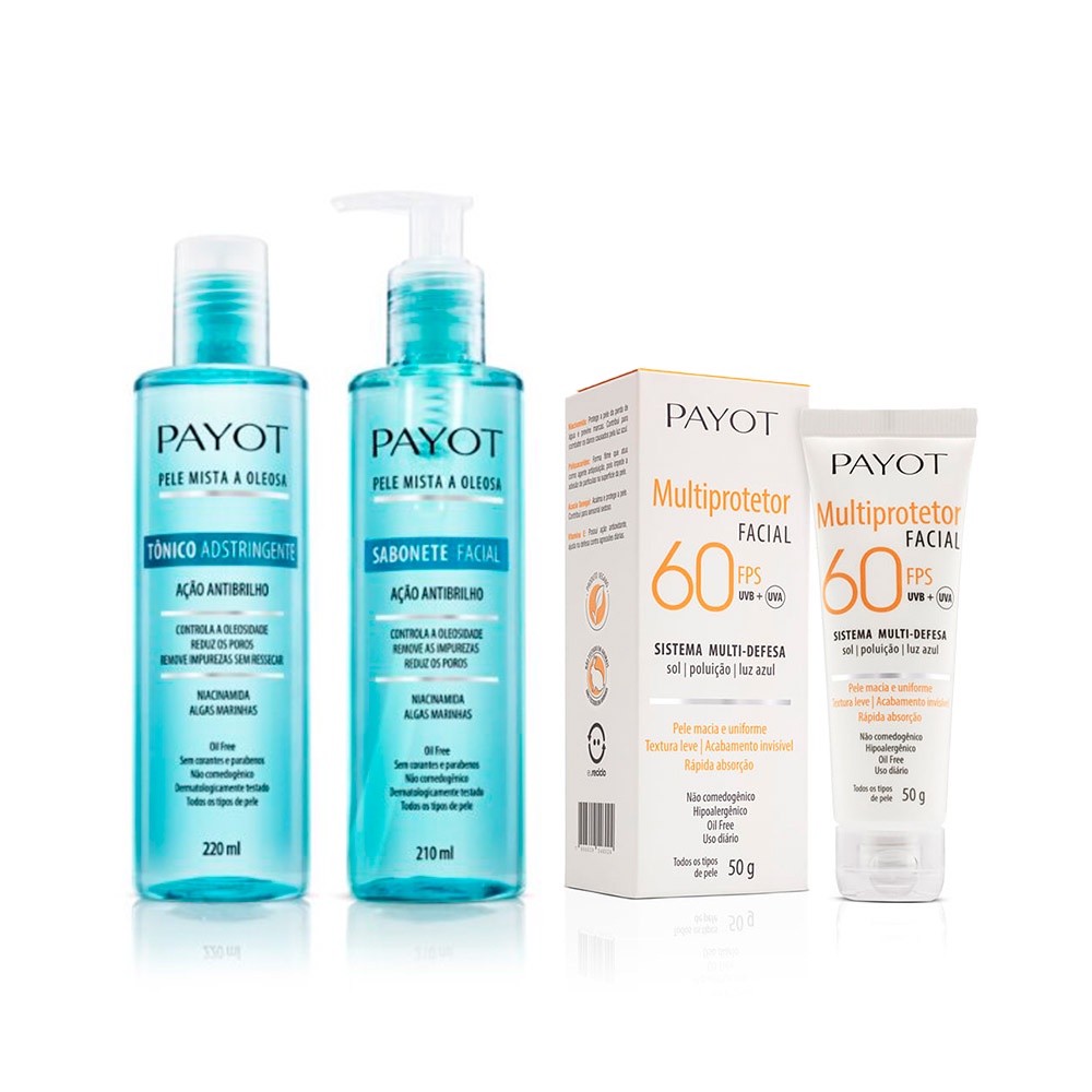 Kit Limpeza e Tonificação Pele Mistas e Oleosas + FPS60 Payot em Oferta na Shopee