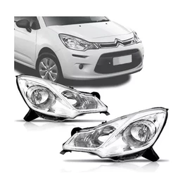 Farol Citroen C3 Cromado Manual 2013 14 15 16 17 18 19 2020