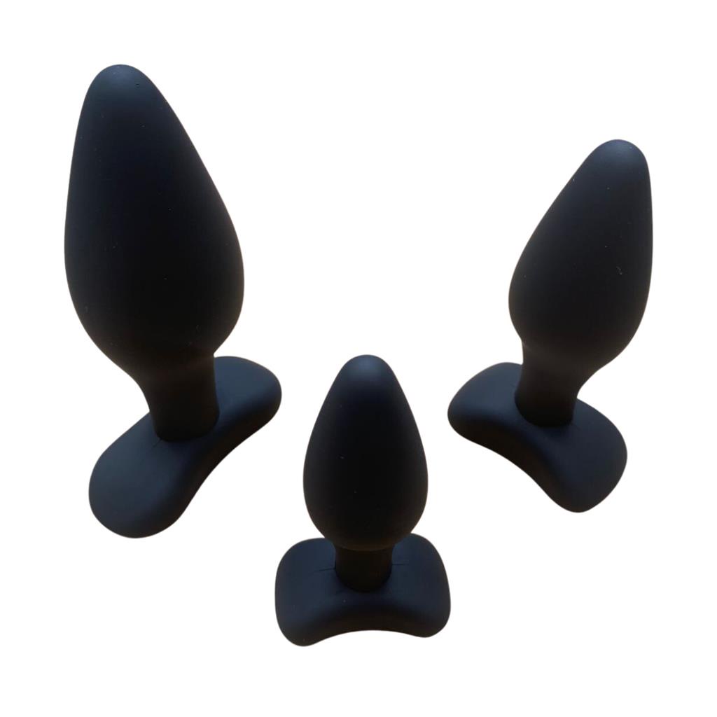 Kit Plug Anal Silicone Kit Com 3 Unidades Sex Shop