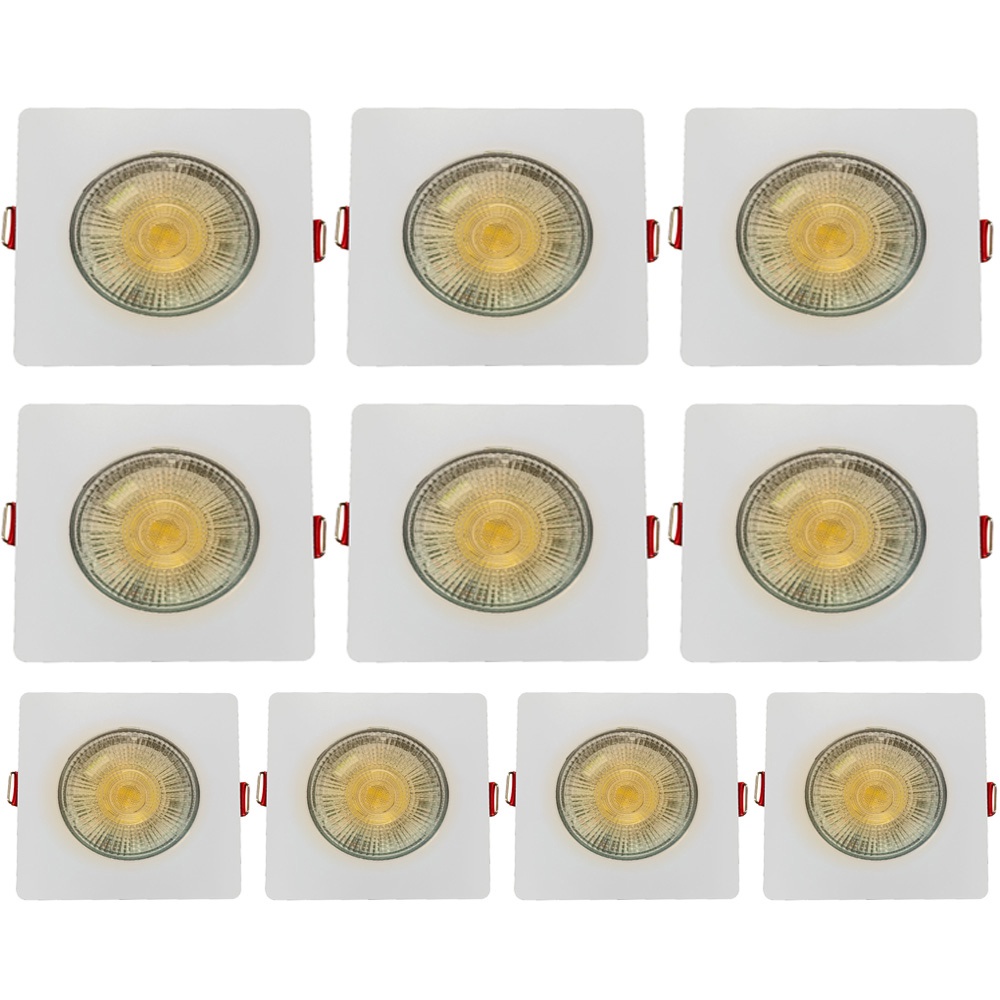 10 Spot Led 5w Quadrado Embutir Luz Amarela 3000k Luminária de Gesso Avant em Oferta na Shopee
