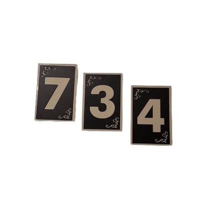 Números Residenciais de Espelho 10x15cm com detalhe Arabesco para Fachadas portões apartamentos Luxo
