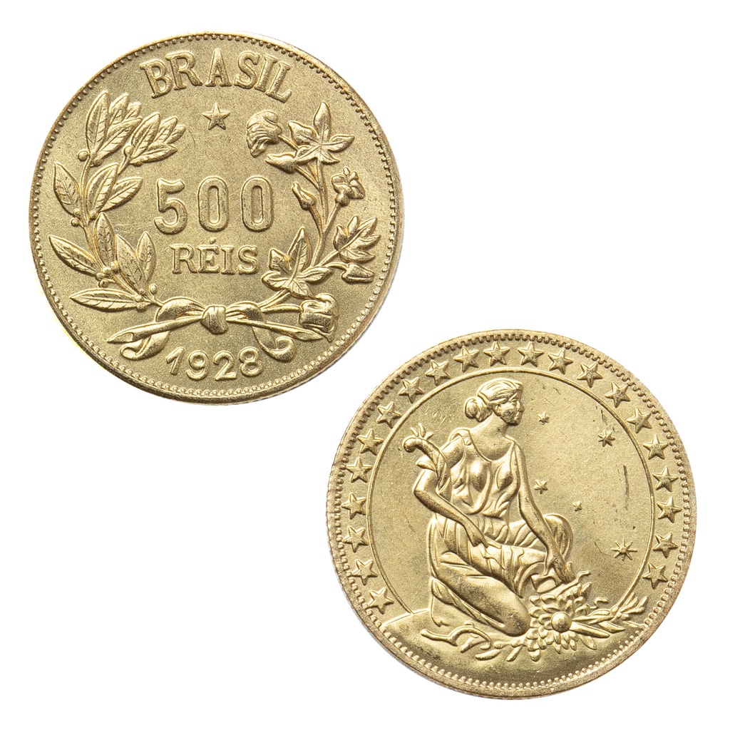 Moeda 500 Réis 1928 República - 22,0 mm - Cópia