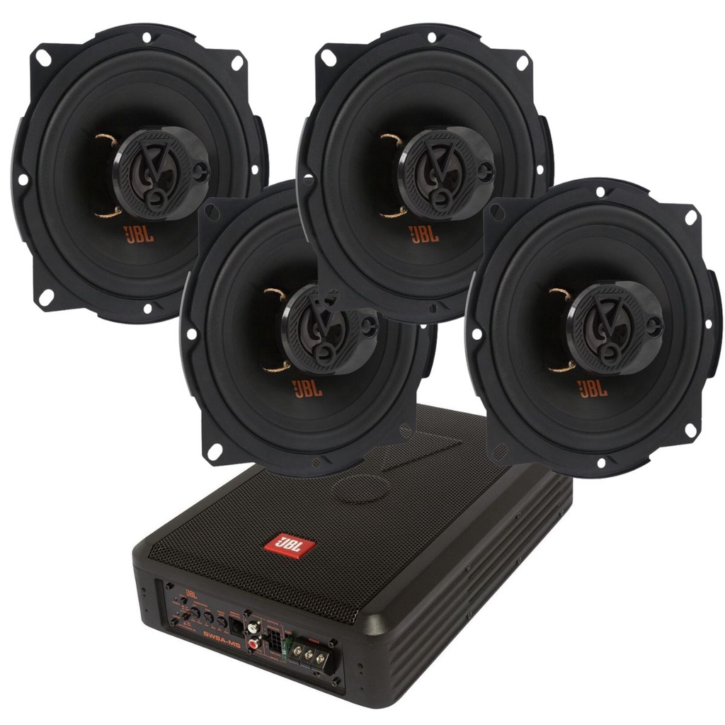 Caixa JBL Ativa Amplificada SW8A-MS 200w + 4 Alto Falantes 5  JBL Flex4 5TRFX55 220 Watts Rms