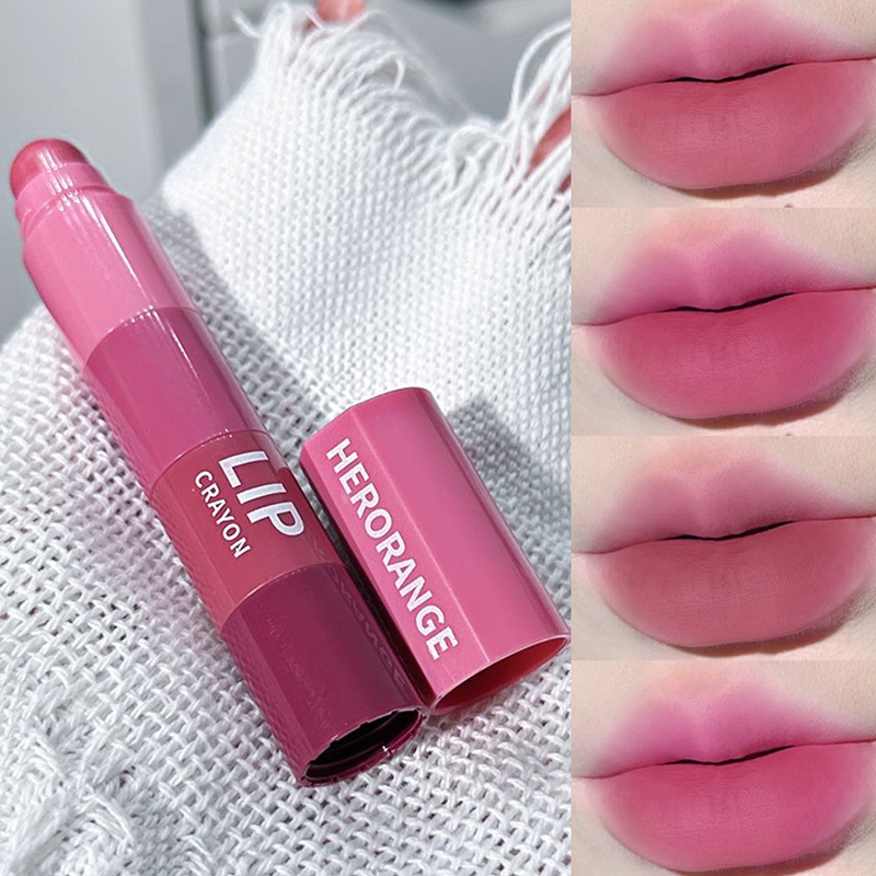 HERORANGE Twist-Up Matte Lip Crayon – Cor Edificável E Forro Preciso Em Um , Leve , Sem Secagem , Mini Portátil