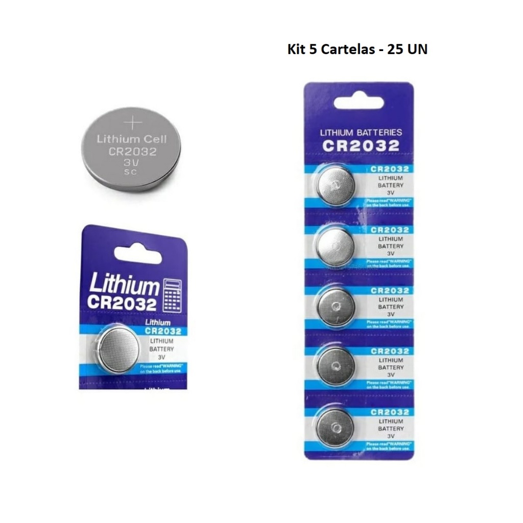 Bateria De Lition Cr 2032 Suncom 25 Un Kit 05 Cartelas/ Pronta Entrega.