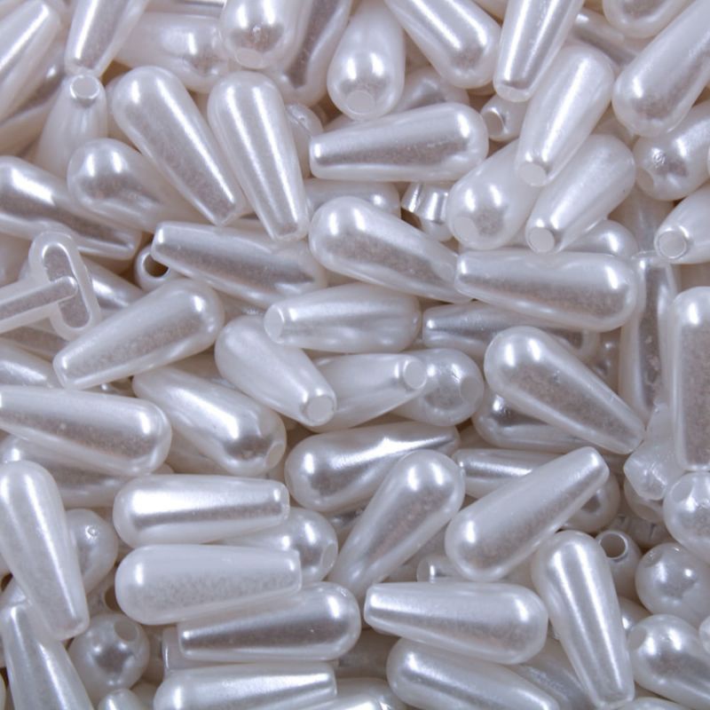 Pérola Gota c/ Furo Finalização de tiaras 6x14mm Artesanato DIY Acabamento