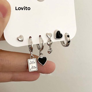 Lovito Casual Brinco Feminino Liso de Metal LFA01003 (Prateado)
