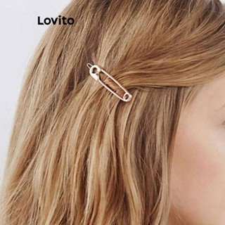 Lovito Grampos De Cabelo Em Forma De Alfinete De Metal Com Padrão Liso Formal Para Mulheres LFA08391 (Ouro/Prata)